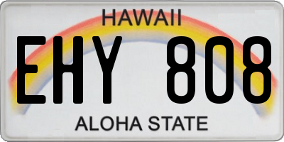 HI license plate EHY808