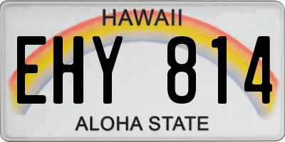 HI license plate EHY814