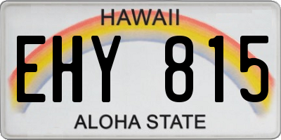 HI license plate EHY815
