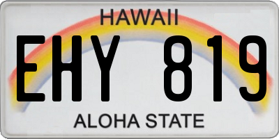 HI license plate EHY819
