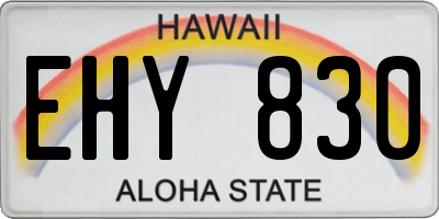 HI license plate EHY830