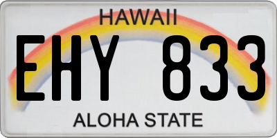 HI license plate EHY833