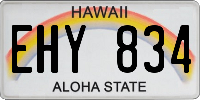 HI license plate EHY834