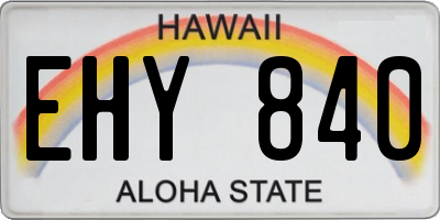 HI license plate EHY840