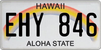 HI license plate EHY846