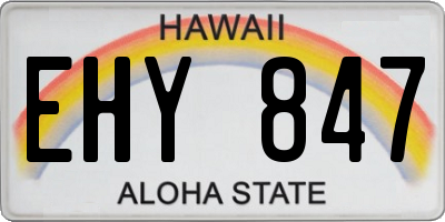 HI license plate EHY847