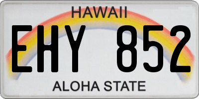 HI license plate EHY852