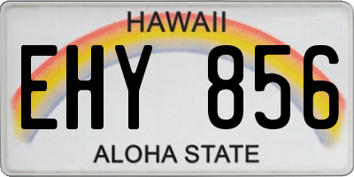 HI license plate EHY856