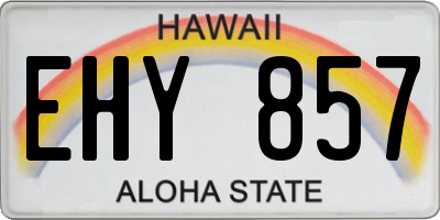 HI license plate EHY857