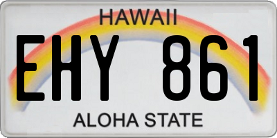 HI license plate EHY861