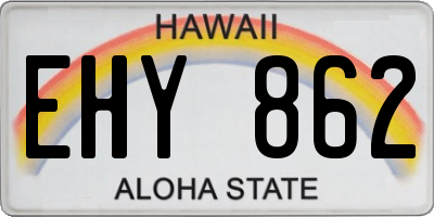 HI license plate EHY862