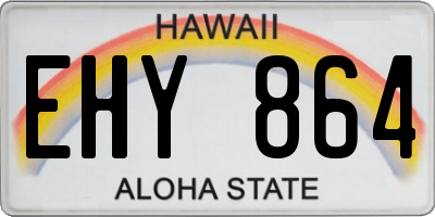 HI license plate EHY864