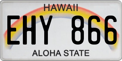 HI license plate EHY866