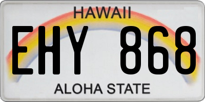 HI license plate EHY868