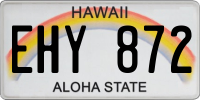 HI license plate EHY872