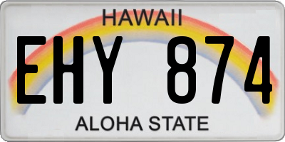 HI license plate EHY874