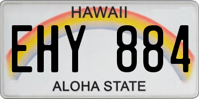 HI license plate EHY884