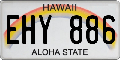 HI license plate EHY886