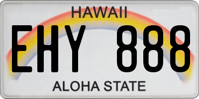 HI license plate EHY888