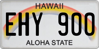 HI license plate EHY900