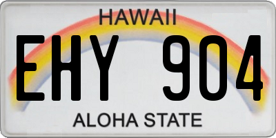 HI license plate EHY904