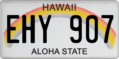 HI license plate EHY907