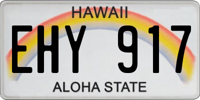 HI license plate EHY917