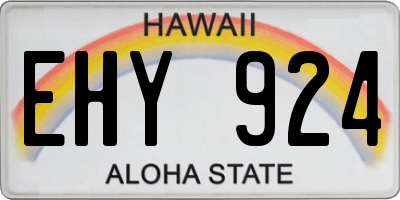 HI license plate EHY924