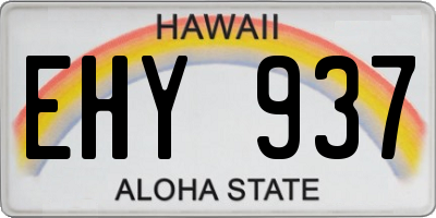 HI license plate EHY937
