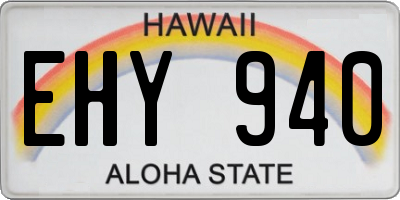 HI license plate EHY940