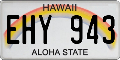HI license plate EHY943