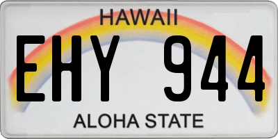 HI license plate EHY944