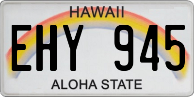 HI license plate EHY945