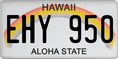 HI license plate EHY950