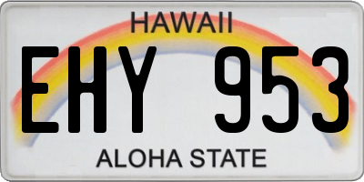 HI license plate EHY953