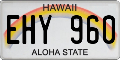 HI license plate EHY960