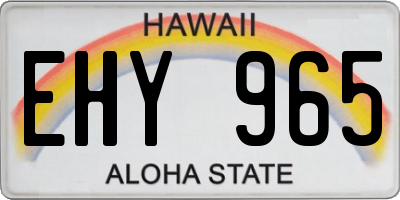 HI license plate EHY965