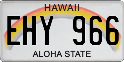 HI license plate EHY966
