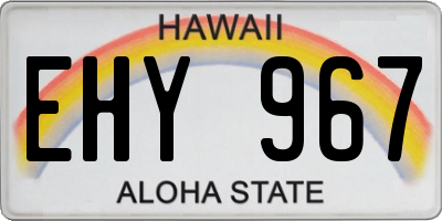 HI license plate EHY967