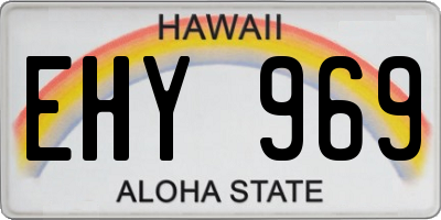HI license plate EHY969