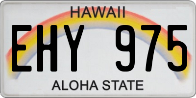 HI license plate EHY975