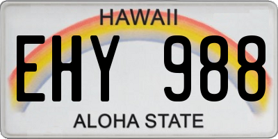 HI license plate EHY988