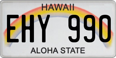 HI license plate EHY990