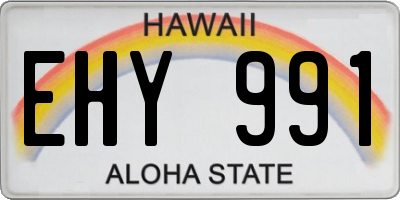 HI license plate EHY991