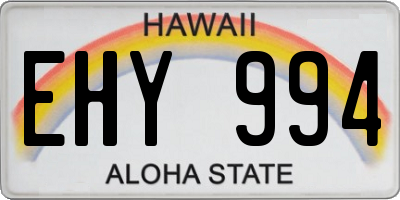 HI license plate EHY994