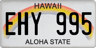 HI license plate EHY995