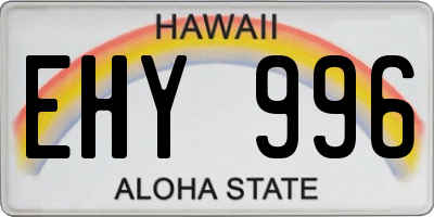 HI license plate EHY996