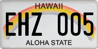 HI license plate EHZ005