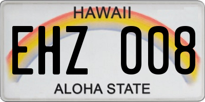 HI license plate EHZ008