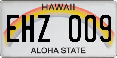 HI license plate EHZ009